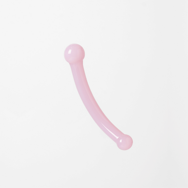 Girls Get Off Elle Double Ended Glass Wand Sex Toy on a white background