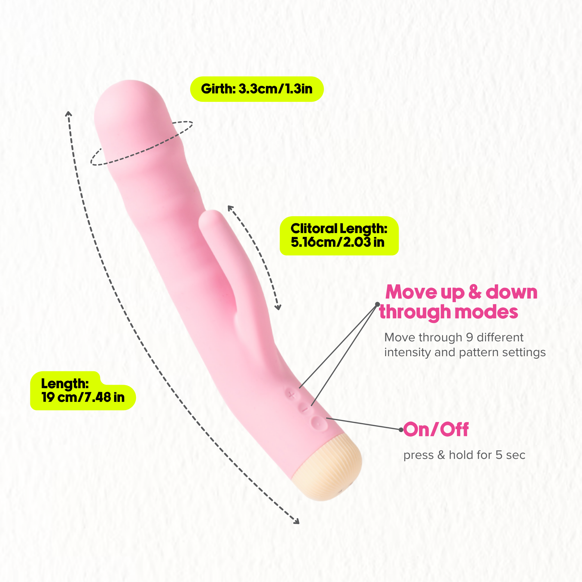 Thrusting Rabbit Vibrator | DeeDee 9-Mode Dual Stim | Girls Get Off