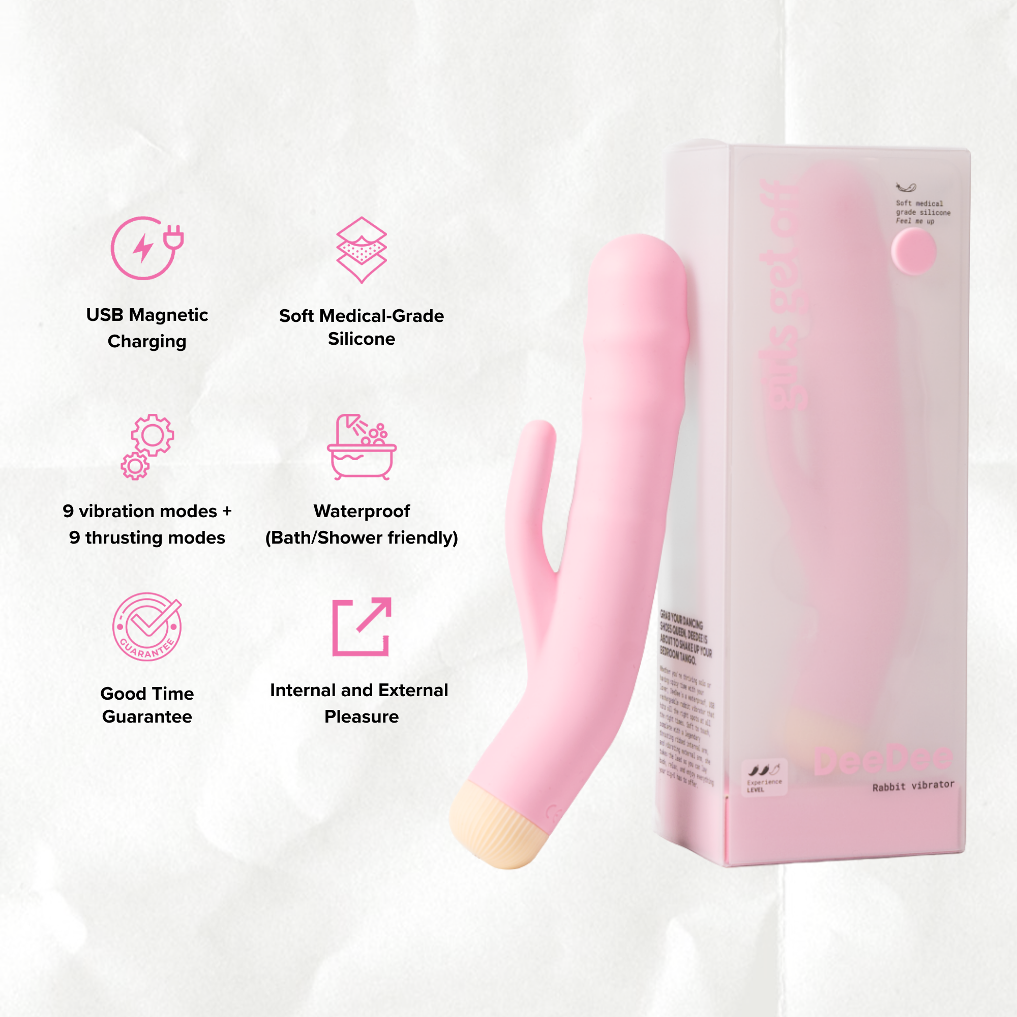 Thrusting Rabbit Vibrator | DeeDee 9-Mode Dual Stim | Girls Get Off Thrusting Rabbit Vibrator | DeeDee 9-Mode Dual Stim | Girls Get Off