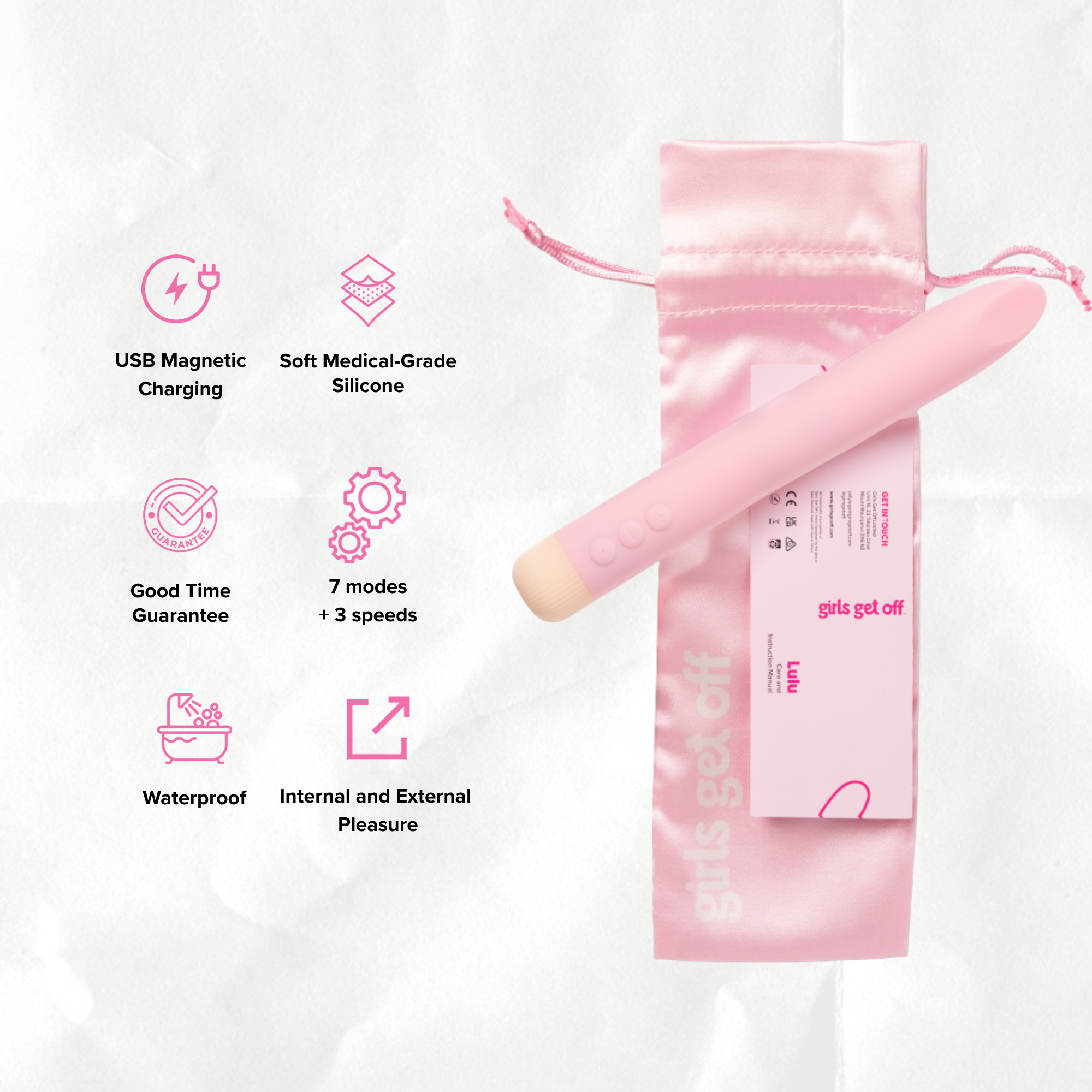 Bullet Vibrator | Lulu Long Bendable Pink Vibe | Girls Get Off Bullet Vibrator | Lulu Long Bendable Pink Vibe | Girls Get Off