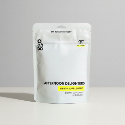 Afternoon Delighters Libido Supplement in white packaging