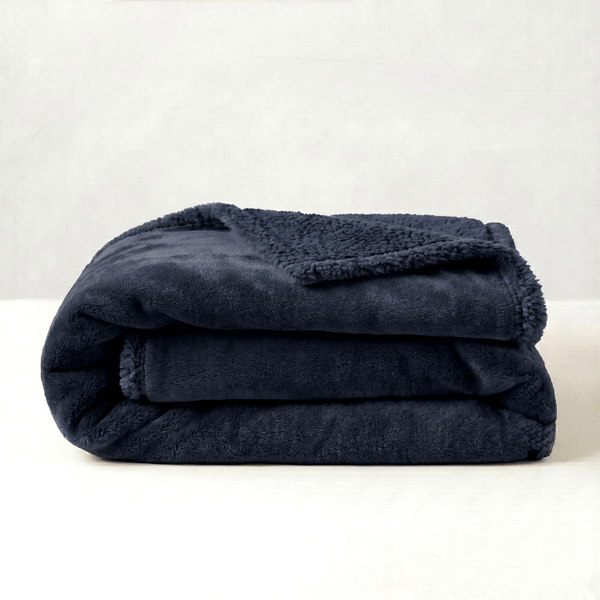 Folded charcoal blanket