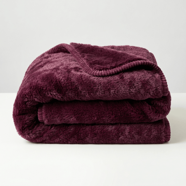 Folded plum blanket