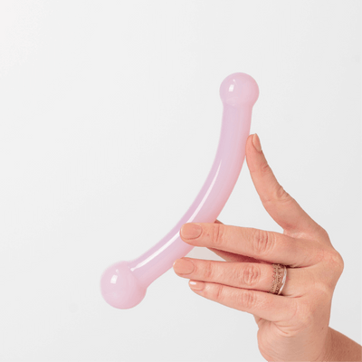 Holding Girls Get Off Elle Double Ended Glass Wand Sex Toy